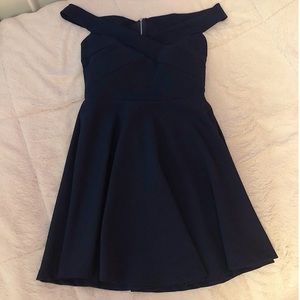 Off the Shoulder Navy Dress
